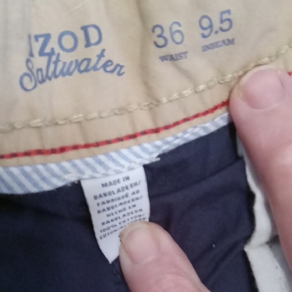 Izod Saltwater Men's Size 36 Navy Blue Shorts. Athleisure, Beach, Summer - Picture 3 of 10